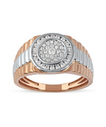 Authenticity Guarantee 
10K Rose Gold 0.50CT TW Diamond Cluster Halo Two... - £418.43 GBP