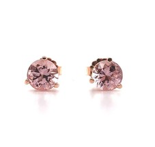 14k Rose Gold 1.17ct Genuine Natural Morganite Stud Earrings Jewelry (#J5719) - £361.18 GBP