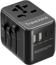Universal Travel Adapter One International Plug Adapter with 2 USB C 2 USB A Out - £32.15 GBP
