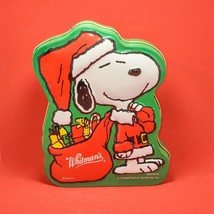 Whitman&#39;s Peanuts Snoopy Santa Christmas Tin Container 1997 Mnt - £8.27 GBP