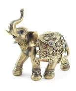 Feng Shui 9&quot;(H) Brass Color Elegant Elephant Trunk Statue Wealth Lucky F... - $57.65