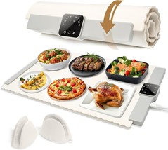 Electric Food Warming Mat 24x15&quot; Silicone Tray 5 Heat Levels + Timer + G... - $44.99