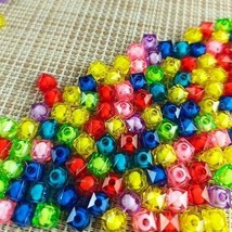 Cube Beads Faceted Acrylic Wholesale Bulk Rainbow Colors Assorted Lot 400pcs - £10.17 GBP