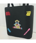 Sandol Living Fashion Teachers Black Purse Embroidered 7x8 Purse Tote Ha... - $23.34 CAD