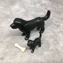 Playmobil Black Dog &amp; Puppy - £6.25 GBP