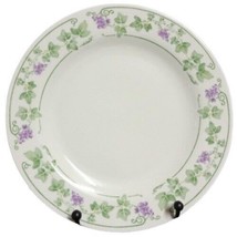 Gibson ENGLISH IVY Salad Plate 7 ¾” D Purple Grapes &amp; Trim Green Leaves ... - £7.78 GBP