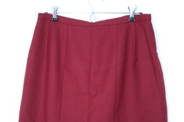 Vtg 90s Harve Benard 10? 30&quot; Waist Maroon Red Wool Straight Maxi Skirt - £22.51 GBP
