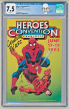 George Perez Collection Copy CGC 7.5 Heroes Con Program #13 1994 Spiderman Cover - £77.31 GBP