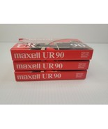 3 Maxell UR 90 Minute Normal Bias Blank Audio Cassette Tapes NEW SEALED - £8.15 GBP