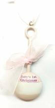 Baby&#39;s First Christmas Rattle Ornament 3.5 Inches (Pink) - £11.92 GBP