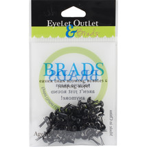 Eyelet Outlet Round Brads 4mm 70/Pkg-Black - $10.32