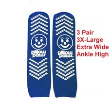 3 PAIR Pillow Paws 3X-Large Bariatric Non-Slip Gripper Slipper Socks Roy... - $13.21
