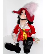 Disney Captain Hook Plush 20&quot; Doll Peter Pan Villain Red Outfit W/ Hat &amp;... - $186.82 MXN