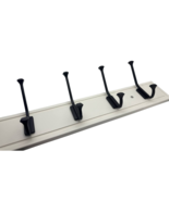Hooks 27in White Rail with 5 Matte Black Hooks Wall Mount Storage Organi... - $591.34 MXN