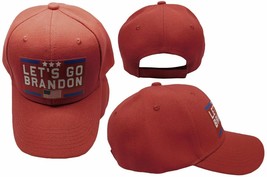 Let&#39;S Go Brandon Usa Flag Red Poly Cotton Blend Adjustable Cap Hat - £15.81 GBP