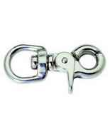 rOund SWIVEL Eye spring TRIGGER bolt SNAP Silver Zinc clasp 3/4&quot; x 2.5 P... - £13.65 GBP