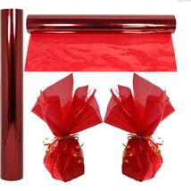 Durable Red Cellophane Wrap 100ft - Ideal for Christmas Treats and Baskets - $22.72