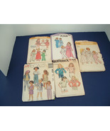 Vintage toddler and child girls and boys  mixed sewing pattern 5 pattern... - $19.79