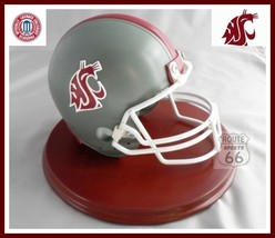 WASHINGTON STATE COUGARS FOOTBALL HELMET ON WOOD BASE - £28.61 GBP