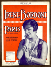 IRENE BORDONI in PARIS Cole Porter 1928 Vintage Sheet Music LETS DO IT F... - £11.72 GBP