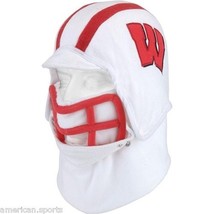 WISCONSIN BADGERS FOOTBALL HELMET WARM &amp; FUN CAP HAT W MASK - $24.20