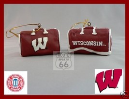 Wisconsin Badgers Hockey Football Basketball Ornament 2 - £10.93 GBP