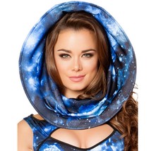 Galaxy Stars Space Hood Hat Wired Tube Head Piece Supernova Costume Blue 3270G - £19.07 GBP
