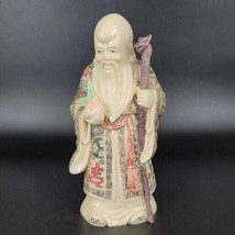VTG Chinese Famille Rose Resin Figurine of Shou Xing Longevity Immortal Quing - £53.23 GBP