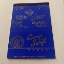 Vintage Matchbook Cover Matchcover Military US Army Camp Swift Texas TX - £3.42 GBP