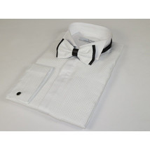 Mens CEREMONIA Tuxedo Formal Shirt 100% Cotton Turkey Slim Fit #stn 13 jkp White image 4