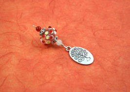 Red Agate and Rainbow Moonstone Buds of Joy Oval Tree of Life Blessingway bead - - £12.78 GBP