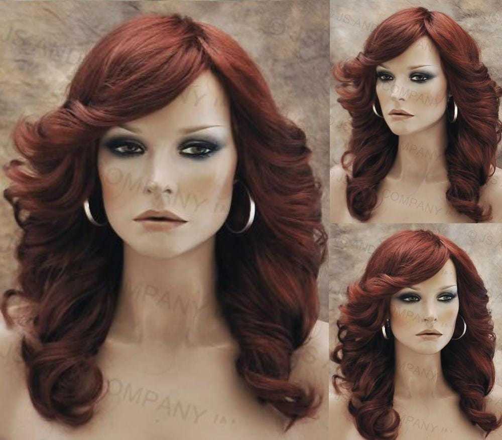 Brownish Copper Red Farrah Fawcett Style wig Lots of Body big open curls... - $79.95