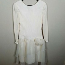 Barbara Chodos Michael Marcella Womens Dress Size 10 Pleated Off White V... - £35.49 GBP