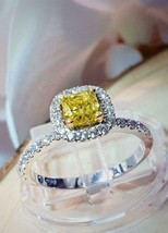 Princess Cut 1.50Ct Yellow Citrine 925 Sterling Silver Engagement Ring Size 6.5 - £109.33 GBP
