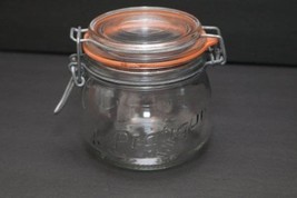 Vintage Le Pratique Jar with Lid Metal Latch 0.5 l 1/2 Liter France Rare... - $11.85
