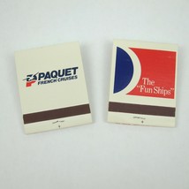 2 Vintage Matchbooks Paquet French Cruises &amp; Carnival Cruise Lines Ship UNSTRUCK - £7.98 GBP