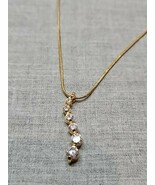 BMNY Gold Tone Necklace w/Crystal Costume Jewelry Pendant, 21&#39;&#39;, Clasp C... - $28.05 CAD