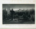 Our Battery Reveille After Anxious Moment 1887 Engraving My Story of War  - $24.72