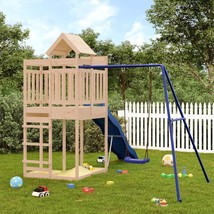 Outdoor Playset Natural Wood Solid Pine Wood Large Durable - $15,890.38 MXN