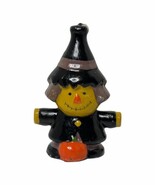 Vintage Halloween Candle Witch Scarecrow pumpkin Stitched Face Spooky Fa... - $18.70
