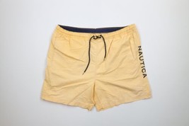 Vintage Nautica Mens XL Faded Spell Out Above Knee Lined Shorts Swim Trunks - £26.64 GBP