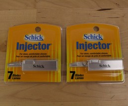 Lot of 2 - Schick Injector Blades w/ durable chromium 7 blades per pack - £7.74 GBP