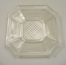 Vintage Depression Clear Glass Jeanette 7&quot; Square Salad Plate Pattern 13-b - $368.72 MXN