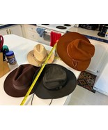 MENS HAT LOT (4) Resistol XXX Beaver brwn Western, JONES, Outback, DORFMAN - $3,317.38 MXN