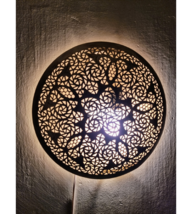 Sunburst Copper Wall Light, Traditional Moroccan artistry, Statement piece - $130.00