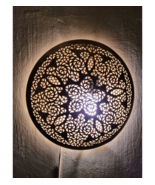 Sunburst Copper Wall Light, Traditional Moroccan artistry, Statement piece - $177.80 CAD