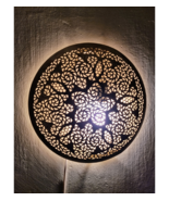 Sunburst Copper Wall Light, Traditional Moroccan artistry, Statement piece - £101.69 GBP