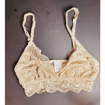 Women&#39;s Junior&#39;s Beige Lace Bralette with Adjustable Straps Small - £7.08 GBP