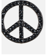 Peace sign black crystal pin pendant - €12,38 EUR