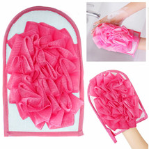 2 Pc Exfoliating Spa Bath Gloves Sponge Mitts Shower Soap Loofah Body Scrubber - £17.45 GBP
